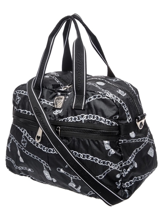 Brighton Handbags - NWOT "Links of Love" Brighton Jetsetter Duffle Bag in black & white